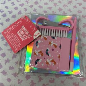 Rainbow pink Manicure Set for Your Purse /travel